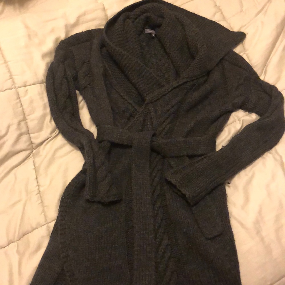 Vince Floating Cable Knit Wool/Alpaca Cardigan